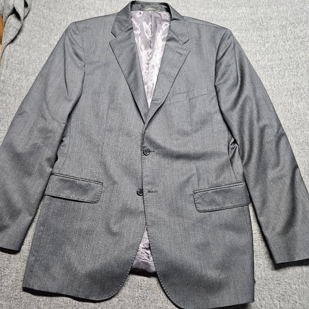 Saks Fifth Avenue Blazer Mens 42R Grey Ermenegildo Zegna Wool Sport Coat - Picture 2 of 15